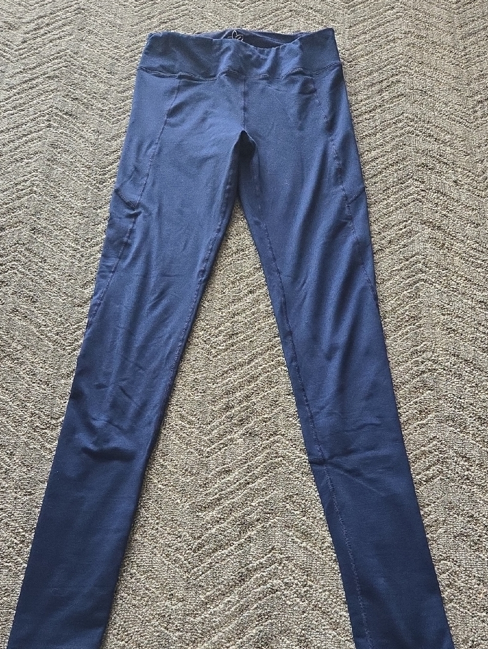 Navy Blue High-Waist Fleece Lined Leggings
